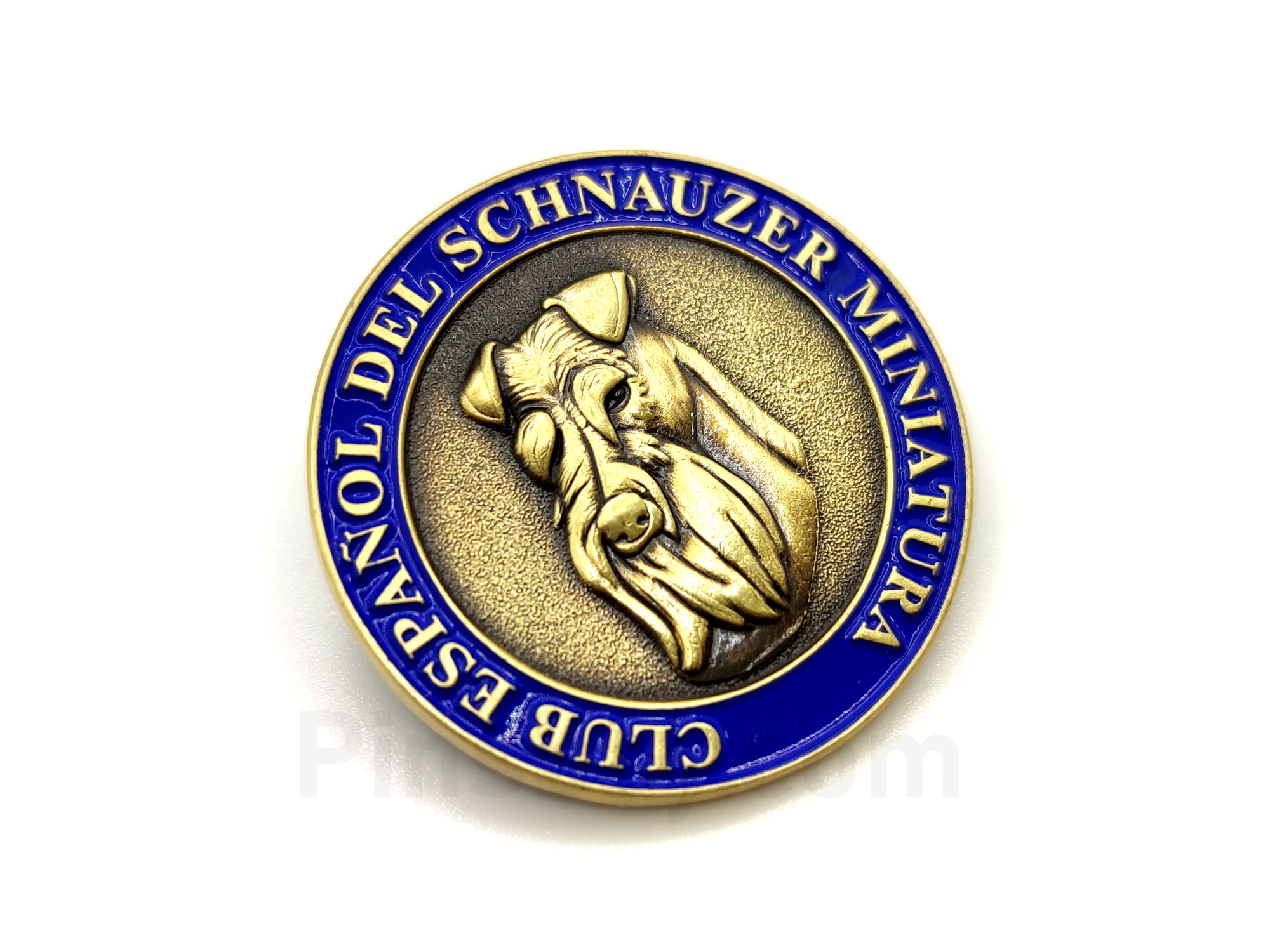 3Dpins three dimensional with dog face and antique gold