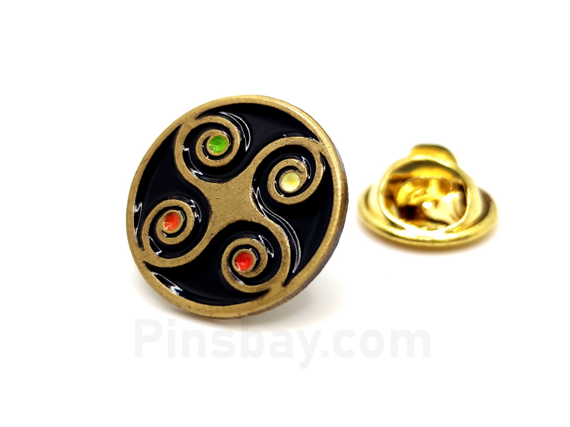 Enamel pins with trival logo with enamel colors
