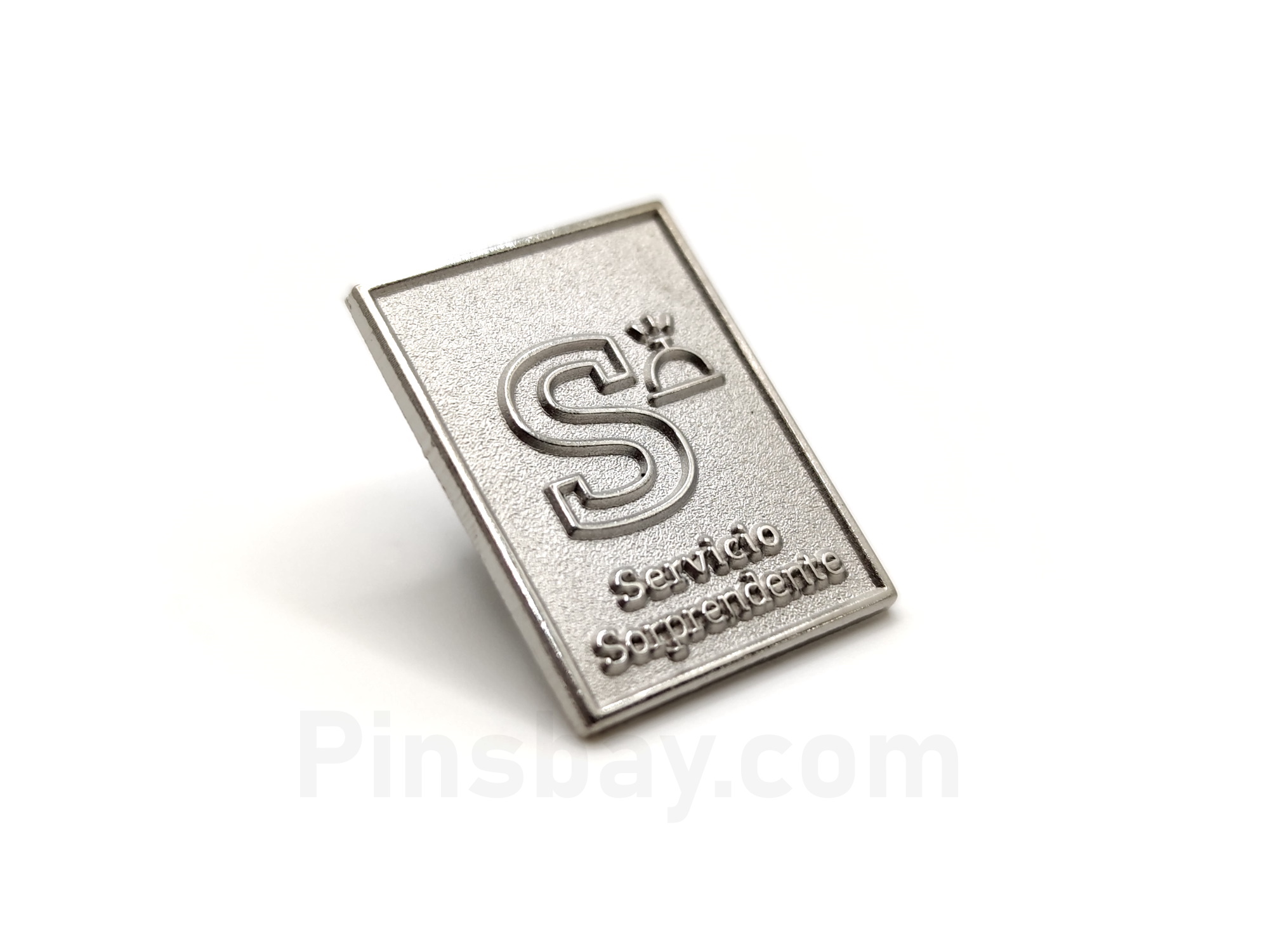 Metall Custom Pins in silber matt